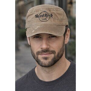 New Hard Rock Cafe Cadet Style Distressed Hat Cap Nassau Bahamas NWT